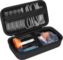 Hard Case za Astma Inhaler, ročni distančnik za otroke in odrasle, maske, Inhaler imetnik Astma Travel Bag Nošenje Organizator z mesh Pocket fit medicine in dodatki, črna