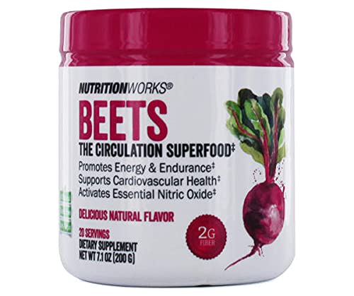 Nutrition Works Beets Superfood Powder Drink Mix za energijo in vzdržljivost, 7.1 Oz.