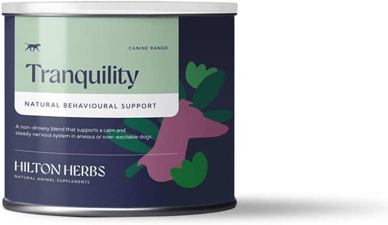 Hilton Zelišča Pasje tihotapljenje Dopolnilo za anksioznost/Nerve/Stres pri psih, 4.4 oz Tub