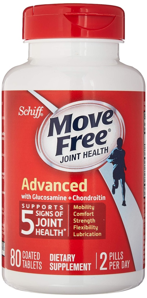 Schiff Move Free Advanced, Skupni zdravstveni dodatek z glukozaminom in hondroitin, 80 Število