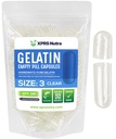 XPRS Nutra velikost 3 prazne kapsule - 100 Štetje Prozorne prazne kapsule želatine - tablete DIY Kapsula Polnjenje - Čiste kapsule Goveje tablete Gel Caps Polni Do-it-Your-Last Vitamini in dodatki