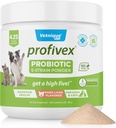 Vetnique Labs Profivex Probiotiki za pse Vsi naravni pasji žveči & prašek za prebavni zdravje Probiotične dodatke za pse 5 Sevi probiotikov in prebiotikov (Powder, 4,25oz)