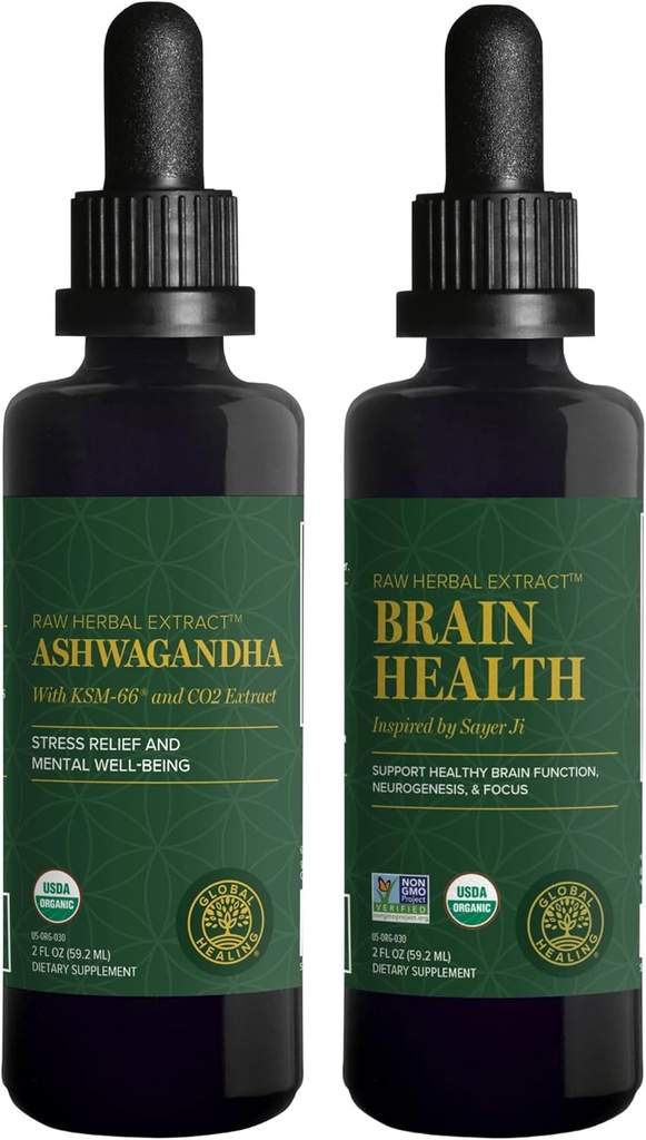 Globalno zdravljenje Center Ashwagandha & Brain Health Kit - Ashwagandha Complex, Podpira Mood, Funkcija