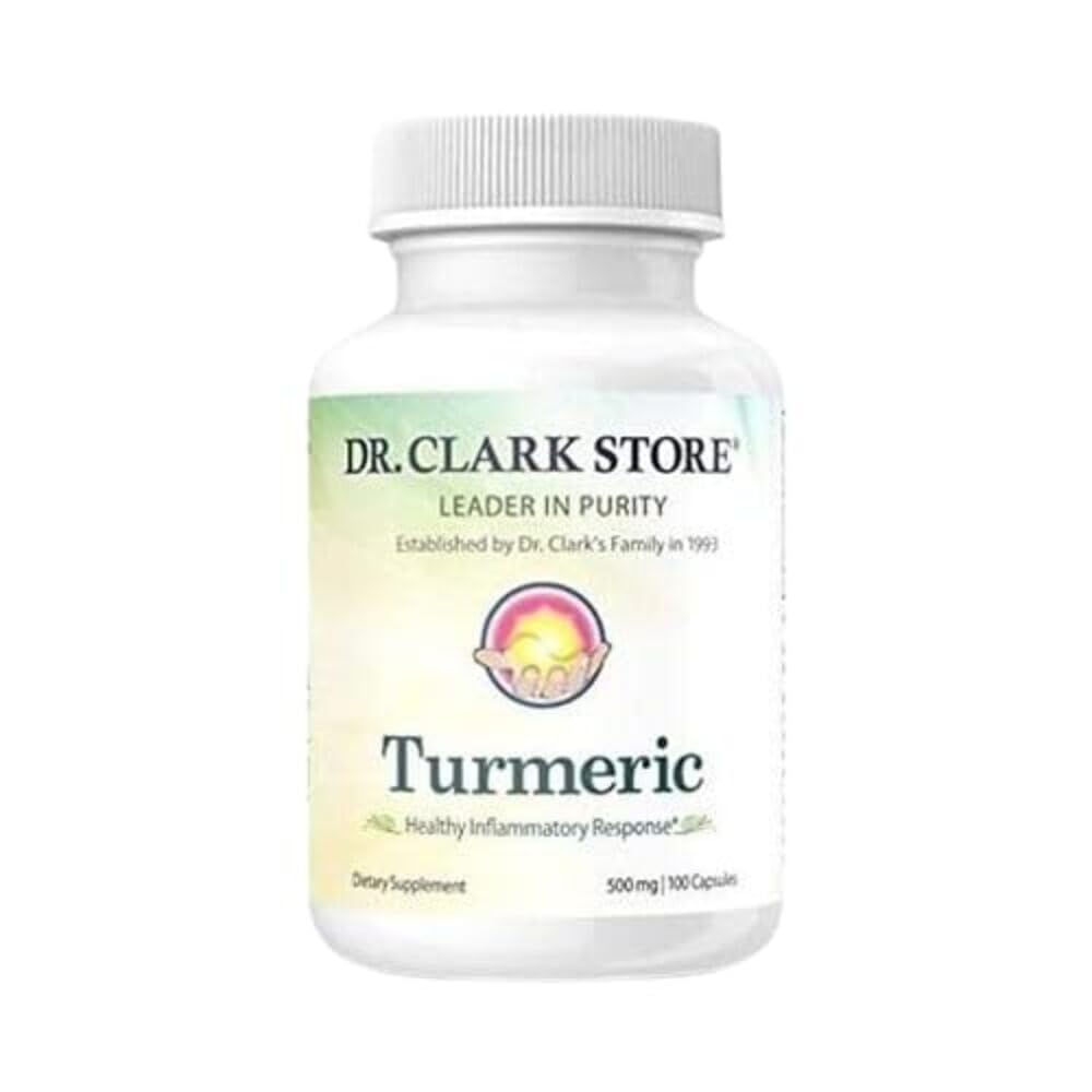 Dr Clark Store Kurkumin 500mg – 100 Kapsule, Imunska podpora, Naravni zeliščni dodatek, Non-GMO, Vegan, Antioksidant Boost
