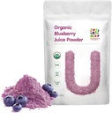 UNLEASH'D ORGANIC Organski borovničev sok v prahu 16 oz 100% čista naravna zelena hrana, bogata z antioksidanti in vitamini, Aids Prebava in krepi imunske funkcije