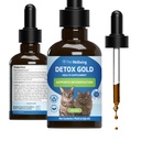 Dobro počutje hišnih ljubljenčkov Detox Gold za mačke - nežna detoksifikacija in podpora za izločanje, nega imunskega sistema, kopriva, blaženi osat, korenina burdok - veterinarsko formaliziran zeliščni dodatek 2 oz (59 ml)