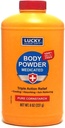 Lucky Super Soft Medicated Body Powder, 8-oz., Soothes Srbečica, Cools Koža, Absorbs Vlaga, Dries Oozing strupene bršljan, Oak, Sumac