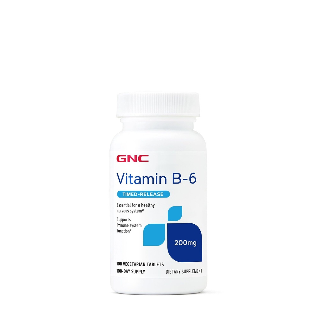 GNC Vitamin B6 200mg dodatek, podpira imunski sistem in živčevje, 100 Serviranje