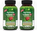 Irwin Naturals Dvoaction Fat Burner RED - 75 Tekoči mehki geli, paket 2 - Močni termogenski z dušikovim oksidnim ojačevalnikom - 50 skupno serviranje