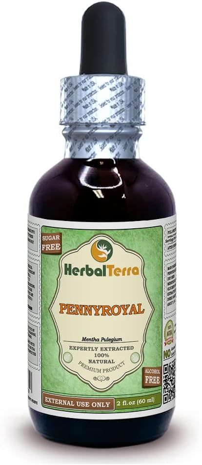 Pennyroyal (Mentha Pulegium) glicerit, organsko posušen zeliščni tekoči ekstrakt brez alkohola 2 oz