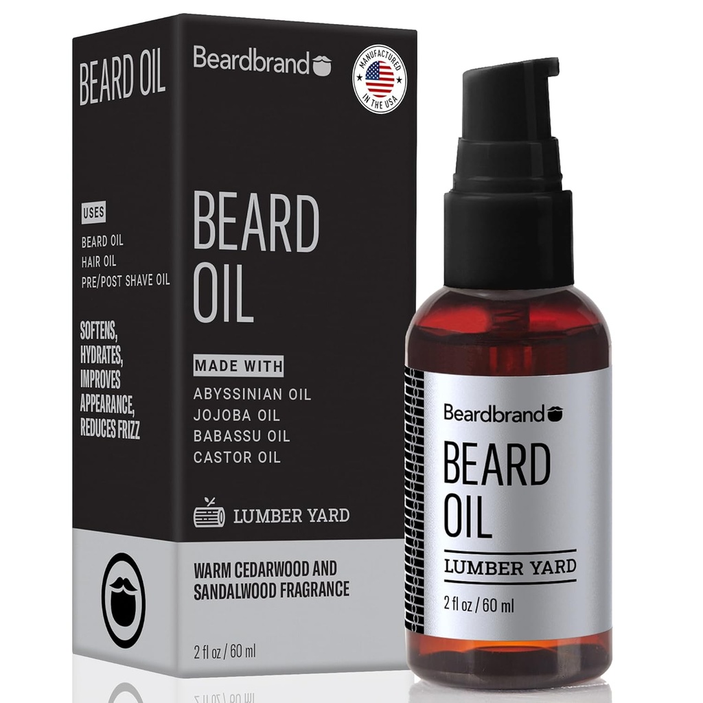 Beardbrand Beard Oil za moške z Jojoba & Vitamin E – Softens Stubble, Pogoji kože in spodbuja bradato rast 