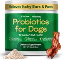 Pasji probiotiki za digestivno zdravje - probiotik za pse Gut Health & Alergy Relief - probiotiki za pse - Kvas, srbeča koža in srbeča ušesa - v prahu alternativa hišnim žvečenjem - True canine Wild Belly