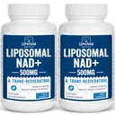 Liposomski NAD+ 500 mg + Trans-resveratrol 300 mg,superior absorpcija, True NAD dodatek učinkovit kot NMN,Nikotinamid Ribozid za presnovo celične energije in DNA popravila, zdravo staranje,120 Mehkužci