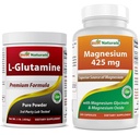 L-glutamin čisti prašek 1 LB in magnezijev glicinat 425 mg