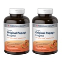 American Health Original Papaya Enzyme - 600 žvečljive tablete, paket 2 - After-Meal dodatek - Non-GMO, Vegan - 400 skupno serviranje