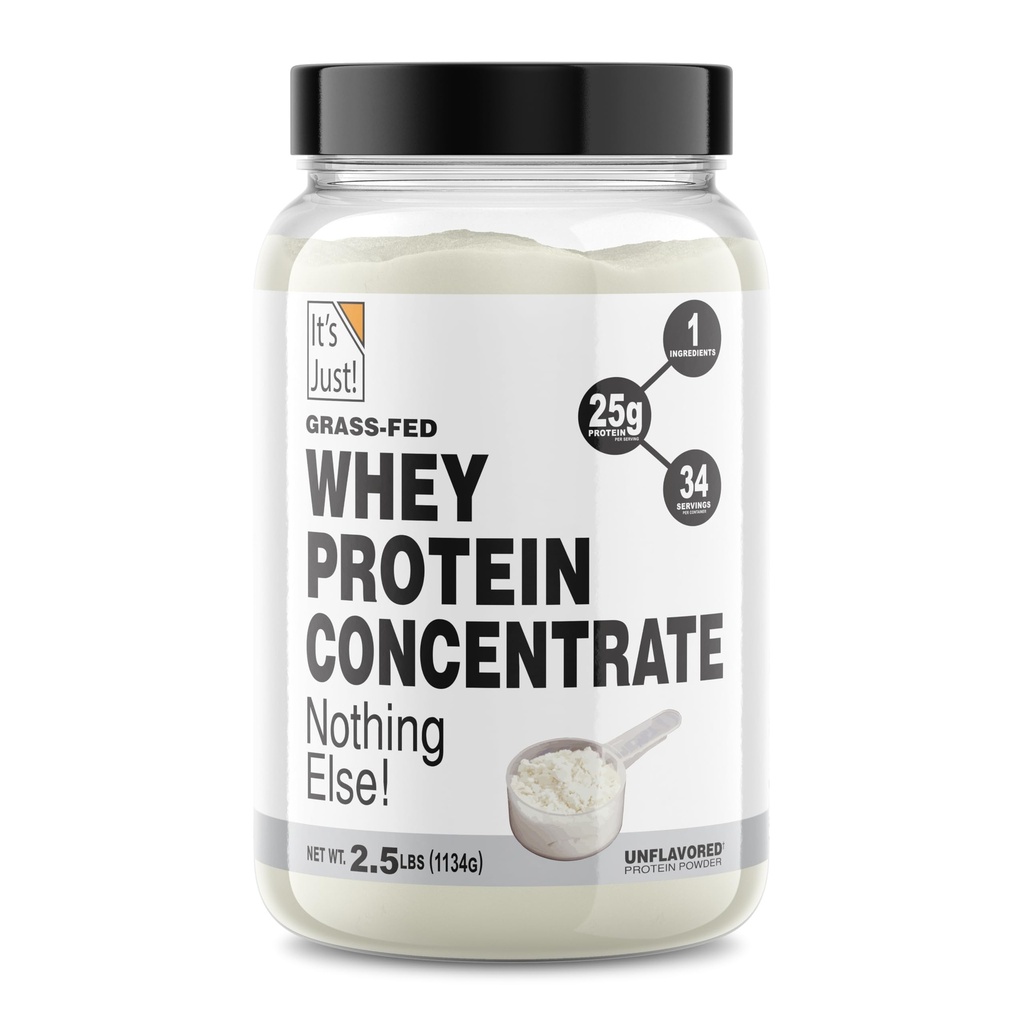 To je samo! - 100% Whey Protein Concentrat, Grass-Fed Pasture dvignjena, Izdelano v Avstraliji, RBST/rBGH Hormone Free, Premium WPC-80, Brez dodanih arom (grass-Fed Unflavored, 2,5 funt)