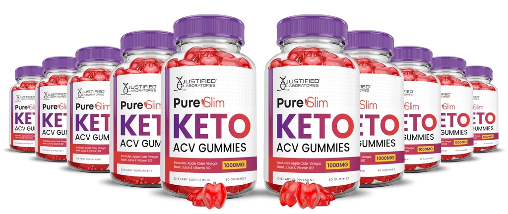 (10 Pack) Pure Slim Keto ACV Gummies Napredna Formula 1000MG PureSlim Keto Gummies Apple Cider Vinegar Oblikovan z Granit Beet Juice v prahu B12 Vegan Non GSO 600 Gummies