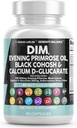 Čisti nutracevtiki DIM večer Primrose Črna Cohosh Kalcijev D-glukarat Sulforaphane Lan Extract - Hormonska podpora Vitamini za ženske z Dong Quai - 60 Caps