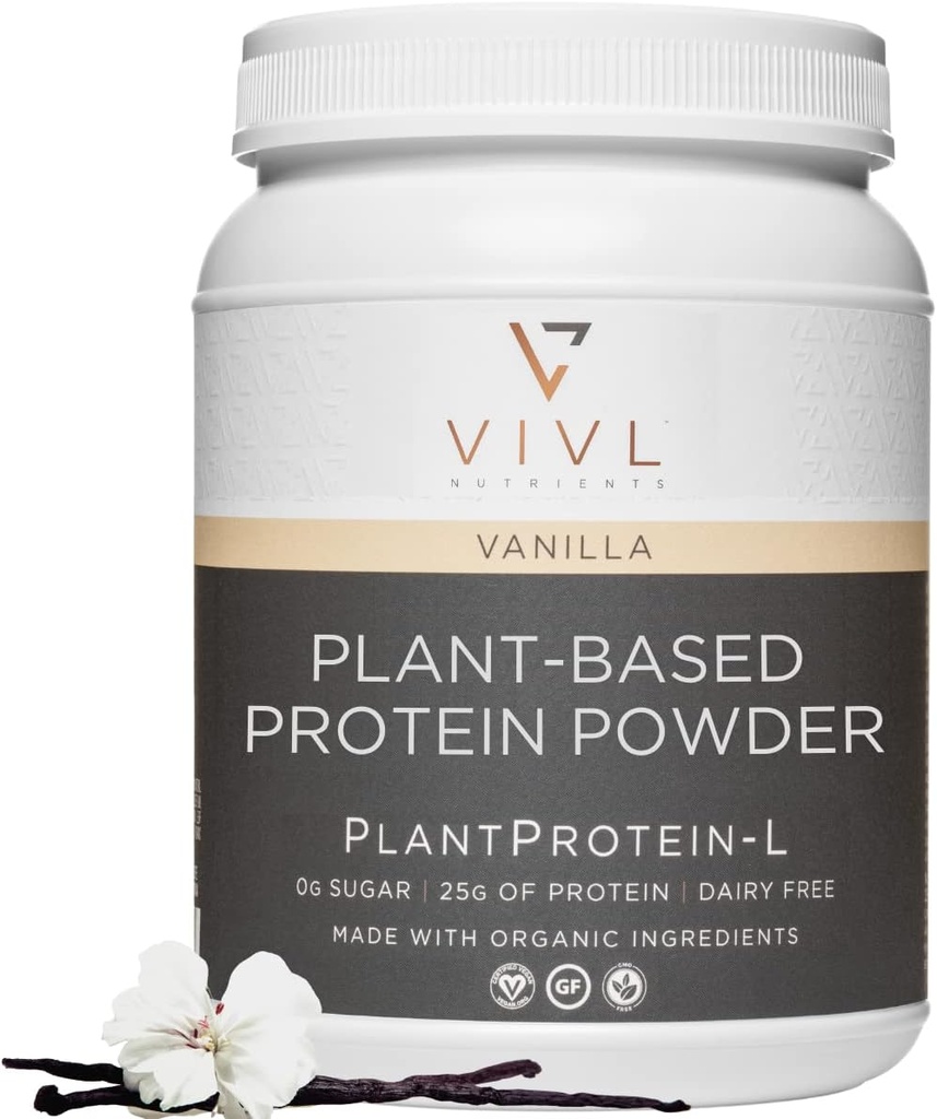 Rastline Protein-L Powder Vanilla, Vegan, Organic, No Dairy, No Sladkor, No Gluten, Keto, Low Carb, Čiste sestavine, Nizka Fodmap, za moške in ženske, 25g, 27 Serving, 33oz