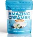 Superfoods Podjetje Amazing Creamer z Colagen - Keto Creamer-Hyaluronic Acid & MCT Oil - Brain Boost & Curbs Cravings - Podpira zdravo kožo in lase - Dietno-prijazno [30 Servings] [Vanilla]