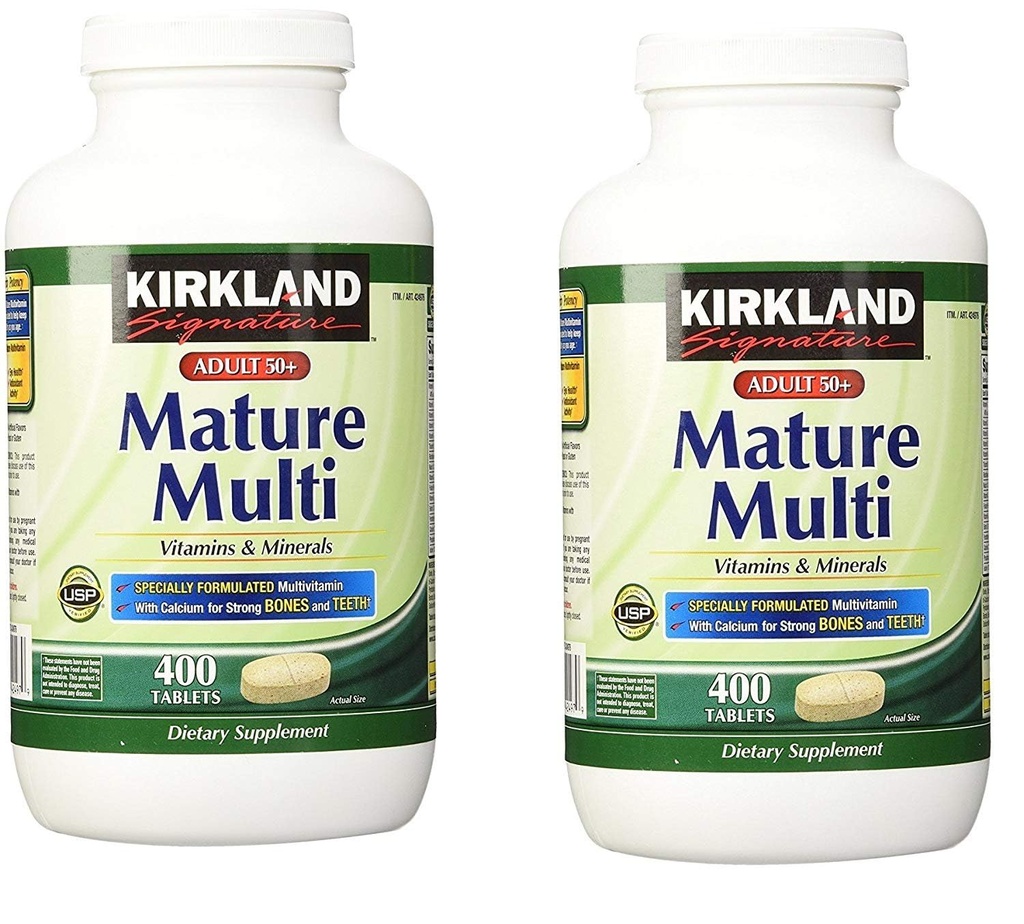 Kirkland signature Adult 50+ Multi Vitamini in minerali, 400 tablet (2 pakiranji)