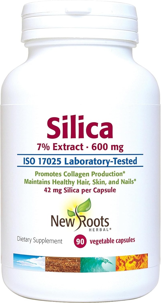 Silica 7% Extract Supplement (90 kapsul) - 600 mg na kapsulo - Silica Supplement - Podpora za nohte in kožo