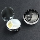 Okrogle tablete Box 3 Compartment tablete tablete tablete vsebuje tablete škatlice za potovalne majhne tablete primer beli konj in asteroid tablete Organizator za vitamine ribje olje polje dopolnilno polje