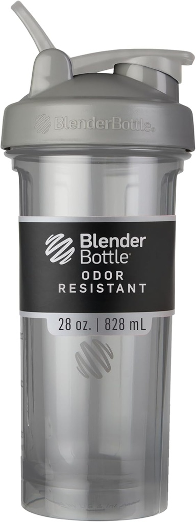 BlenderBottle Shaker serija Pro kot nalašč za beljakovinske pretrese in pred vadbo, 28-ounce, dimno siva