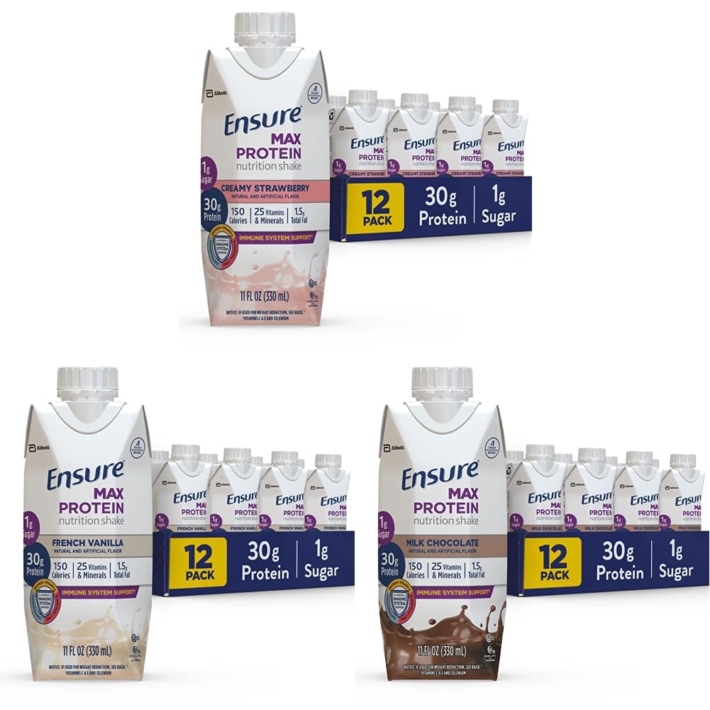 Zagotovite Max Protein Nutrition Shake, 11 fl oz, 12 Count & Max Protein Nutrition Shake, 11 fl oz (Pack of 12) & Max Protein Nutrition Shake z 30 g beljakovin, 1 g sladkorja, 11 Fl Oz (Pack of 12)