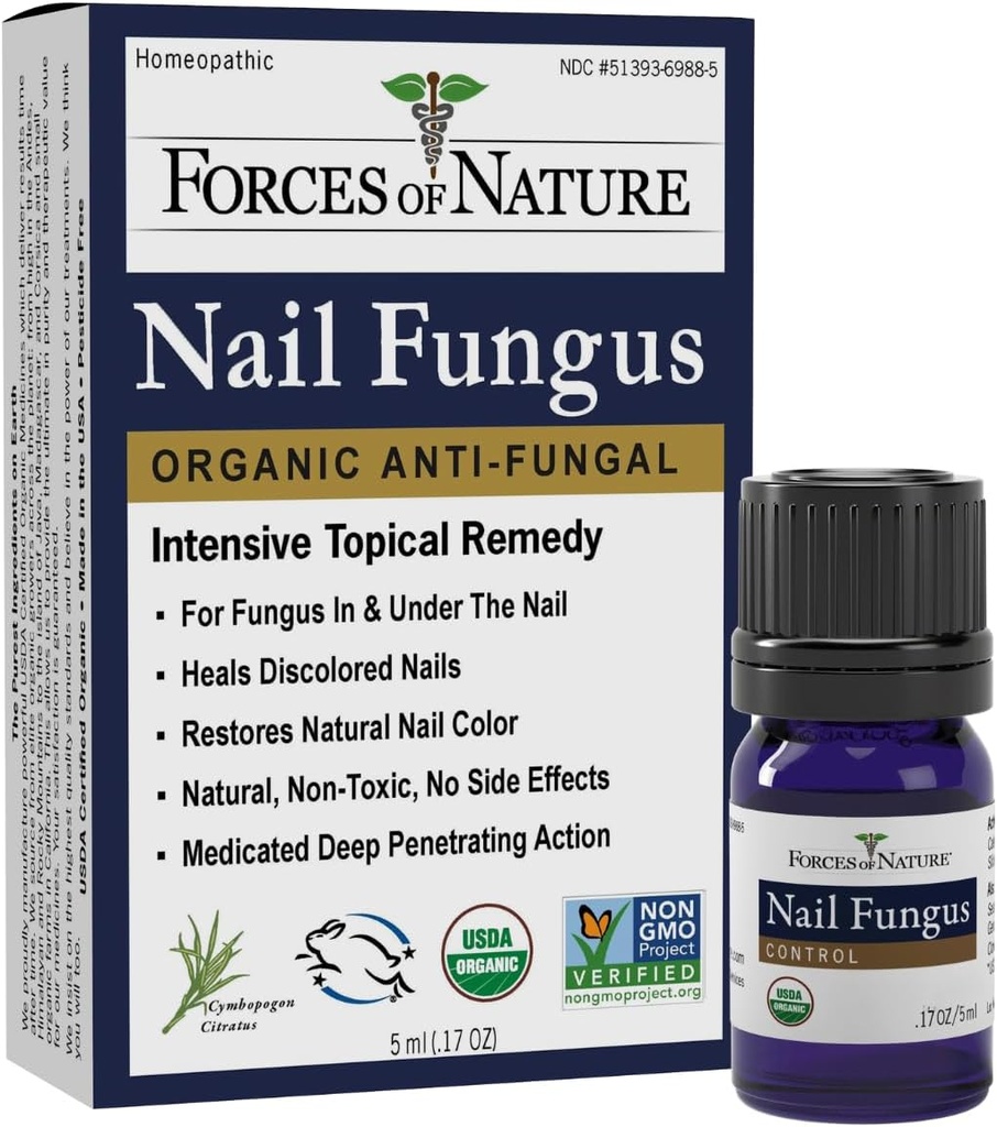 Sile Nature Noht Fungus zdravljenje, Organic Antifungal Restores Pojavi nohtov in nohtov, Homeopatska medicina za razpokane, suhe, poškodovane in obarvane nohte, 0.17 FL OZ