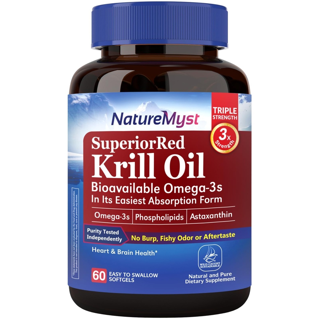 Kril olje 1000 mg Mehkužci, Krill olje Omega-3, EPA, DHA, Astaksantin in fosfolipidi, 60 število (paket od 1), Non-GMO, No Gluten, Made in the ZDA