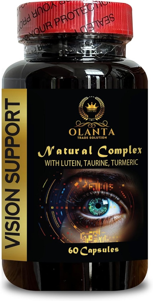 kompleks lutein - VISION PODPORA NATURAL COMPLEX - dodatki za vid organski, Eye Vitamin & Mineral Supplement, tavrin dopolnila človeka, ekstrakt mleka osat - 1 steklenica 60 kapsul