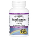 Naravni dejavniki Stress-Relax Suntheanin L-Theanine 125 mg, Ne-Drowsy Stress Podpora za duševno pomiritev in sprostitev, 60 kapsul
