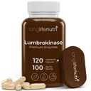 LongLifeNutri Lumbrokinaza 100mg – največja aktivnost 2.000.000 enot na postrežbo, 120 vegetarijanske kapsule, 2-mesečna oskrba, naravni encim dodatek za cirkulacijsko zdravje, Lab Tested, Made in USA