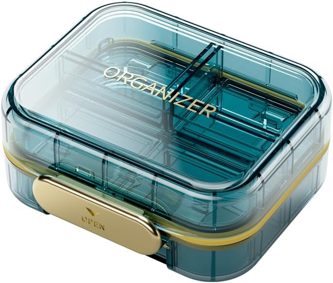 1 Pack Travel Organizator tablete, 7 Kompartmenti tablete Box, Dnevni prenosljiv tablete zaboj za zadrževanje vitaminov, 3 Inches tablete vsebnik za Žepna Purse Medicine Organizator