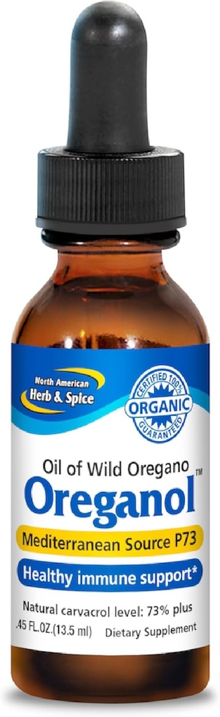 SEVERNA AMERIŠKA HERB & SPICE Origanol - 0,45 fl. oz. - Nepredelano, divje, organsko Origano olje - Mediteranski vir P73 - Non-GMO - 194 Servingov