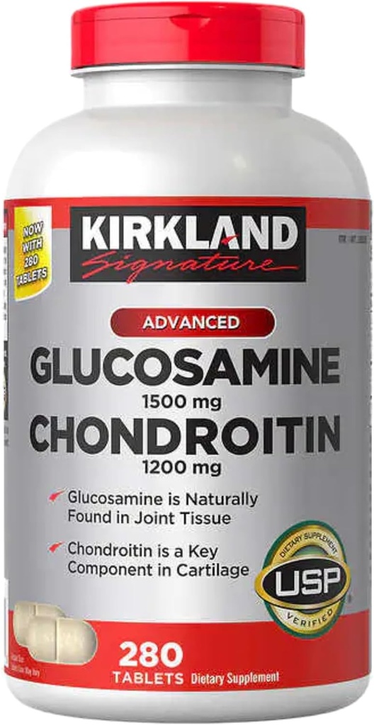 Podpis zdravila Kirkland Glukozamin in hondroitin, 280 tablet