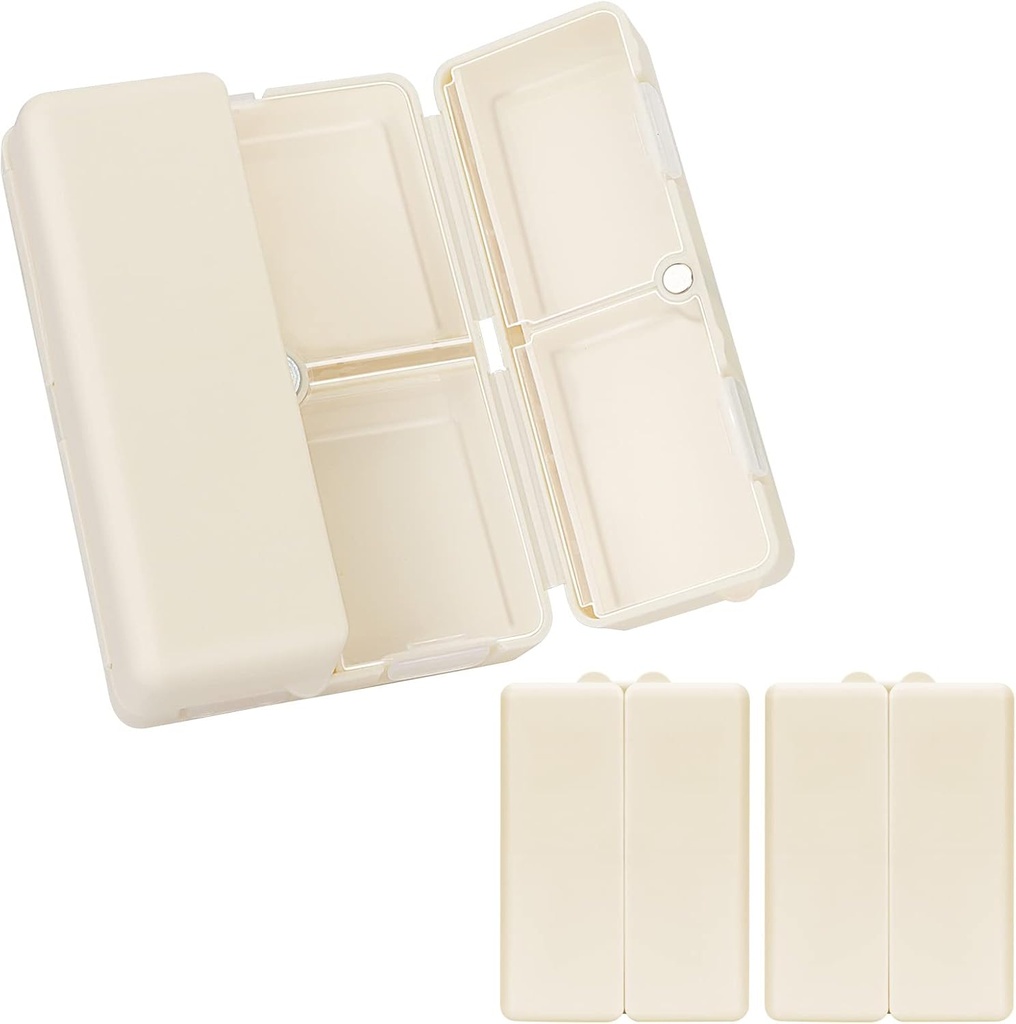FYY Daily tablet Organizer,2 Pcs 7 Kompartmenti Prenosne tablete primeru tabletke organizator,[Folding Design] Tablete Škatla za žepek za zadrževanje vitaminov,Cod olje jeter,Dobave in zdravila-bela