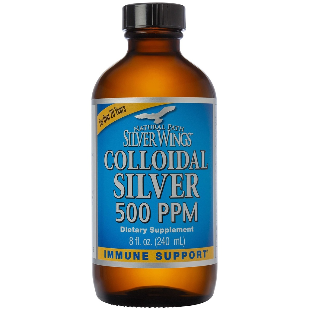 Natural Path Silver Wings Coloidal Silver 500ppm (2.500mcg) Imunska podpora dodatek 8 fl. oz.