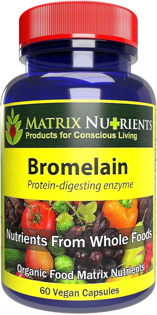 BROMELAIN - Zelo močan, 100% organski encim, encim za prebavljanje beljakovin! Izboljšajte prebavljivost - veganske kapsule (60ct)