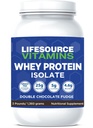 LifeSource Vitamini 3 lb - ZDA Mlečne krave Grass Fed Whey Protein izolat - Dvojni čokoladni preliv sladkan w/Stevia - 3 lb prašek