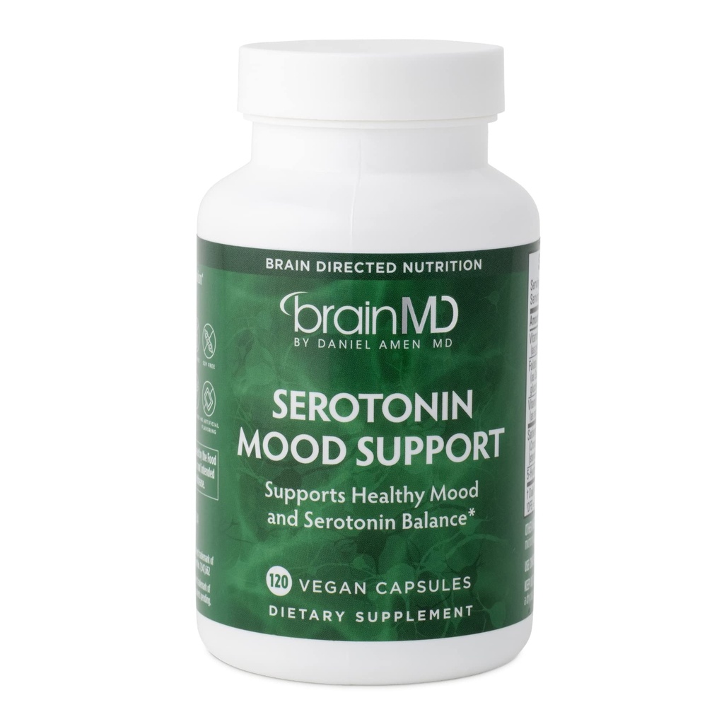 BRAINMD Dr. Amen Serotonin Podpora razpoloženju - 120 Kapsule - Podpira zdravo ravnovesje serotonina - Gluten Free - 30 Služabnikov