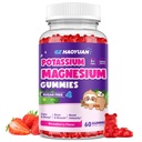 Magnezij Gumiji za otroke - Magnezij Glicinat Gumiji z vitaminom D3, B6, Kalij & Ashwagandha, Magnezij za otroke in odrasle Sprostitev, spanje, zdravje možganov in kosti -Vegan Jagoda 60ct
