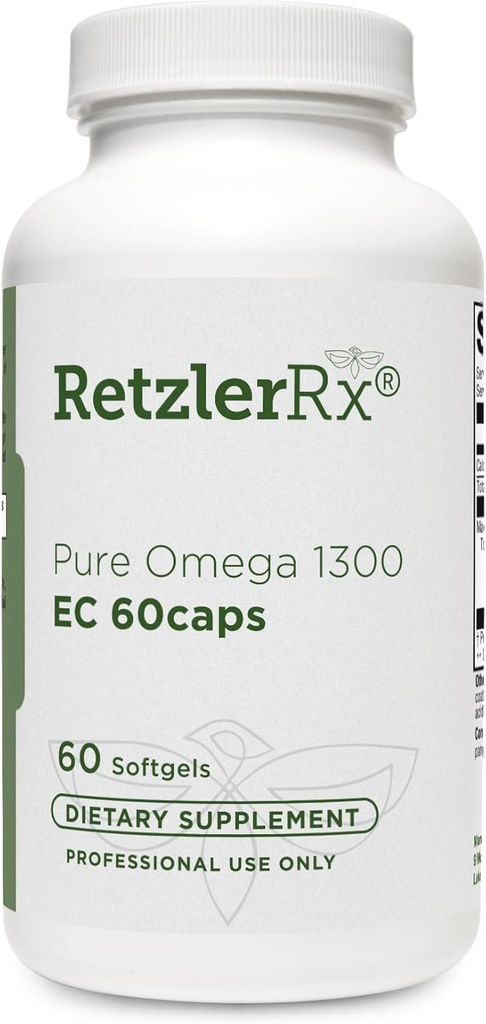 HormoneSynergia Omega 1300 EC Ribje olje Mehkužci - Visoka moč Omega 3 Dopolnilo z izboljšano absorpcijo - IFOS Preverjeno, Enterično prevlečeno, 600mg EPA, 260mg DHA - 60 Count