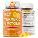 Kurkuma Gumies 1000mg w/MCT olje C8 C10, organski antioksidant, kurkumin dodatek s črnim izvlečkom paprike, podpora udobje, povečanje energije, ultra absorpcija, sladkor brez, 60 Cts
