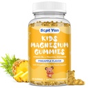 Magnezijeve žvečilke za otroke - Magnezijev citrat dodatek z vitaminom B6, L-teanin, kamilice in limonin balzam - Calm Magnezij za otroke in odrasle spanje, sprostitev, Ananasov okus 60 Gumies
