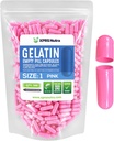 XPRS Nutra velikost 1 prazne kapsule - 500 Štetje praznih kapsul želatine - tablete DIY Kapsule Polnjenje - Čiste goveje tablete Gel caps za Do-It-Yourself Supplements (Pink)