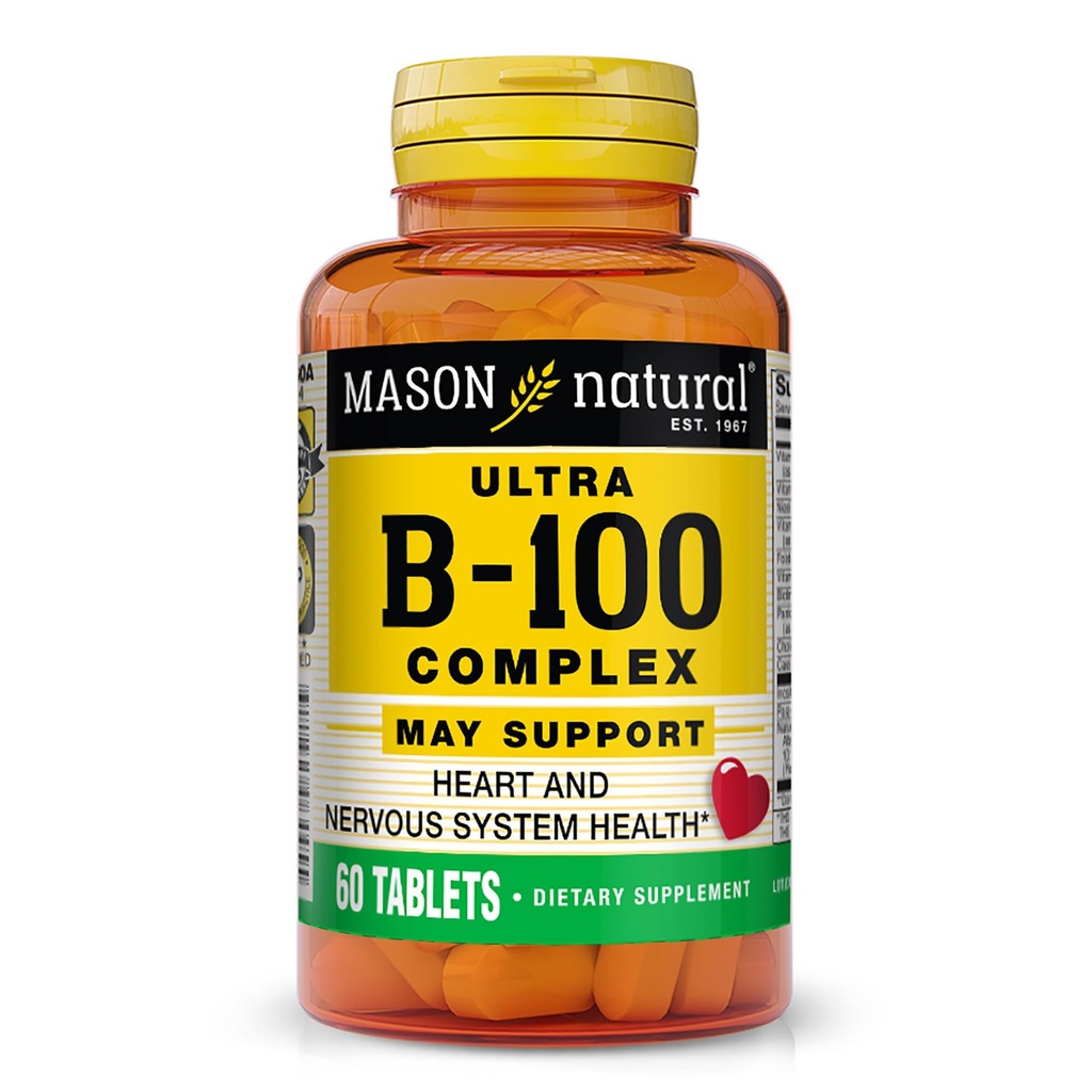MASON NATURAL Ultra B,100 kompleks, 100, dnevna dobava, za normalno imuno podporo in energetsko presnovo