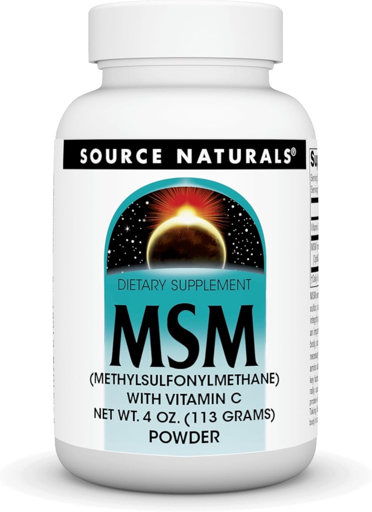 Vir Naturals MSM (metilsulfonilmetan) z vitaminom C - prah, 4 Ounce