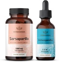 HERBAMA Sarsaparilla in Ashwagandha Kit - paket 1000 mg Sarsaparilla Root Kapsules & Ashwagandha Root Tinkture 2 fl oz - Vegan, Non-GMO, Sladkor & Alkohol brez - 2 paket